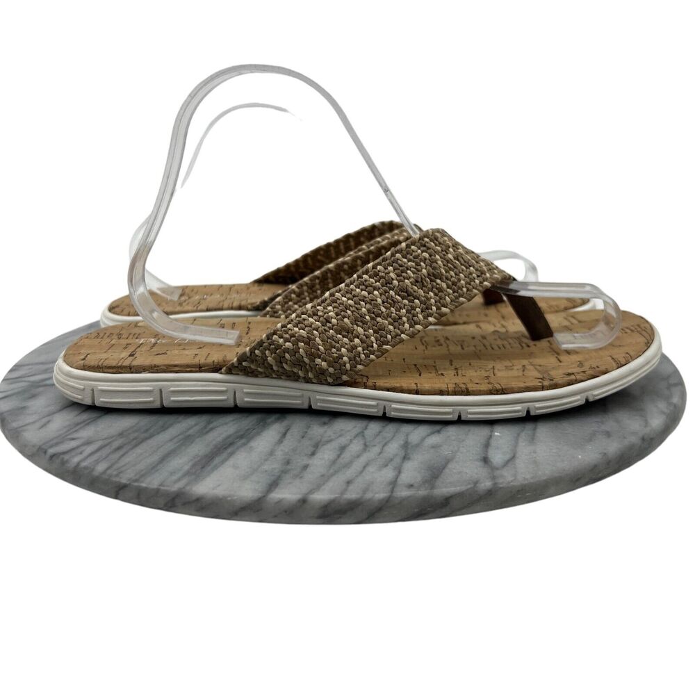 Pete Huntington Flip Flop Mens 10 Thong Sandals Woven Strap Cork Footbed New